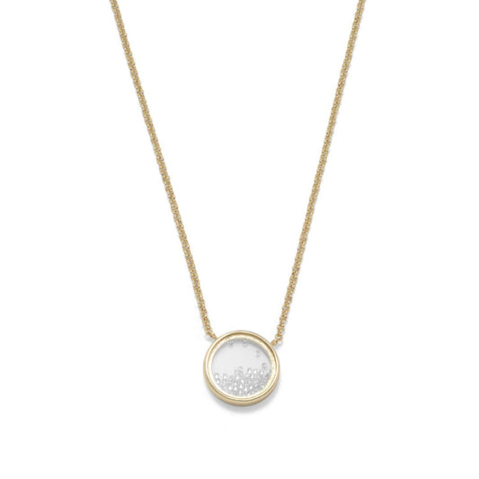14 Karat Gold Plated Dancing CZ Necklace freeshipping - Higher Class Elegance