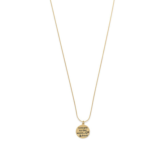 14 Karat Gold Plated "Love You To The Moon And Back" Necklace freeshipping - Higher Class Elegance