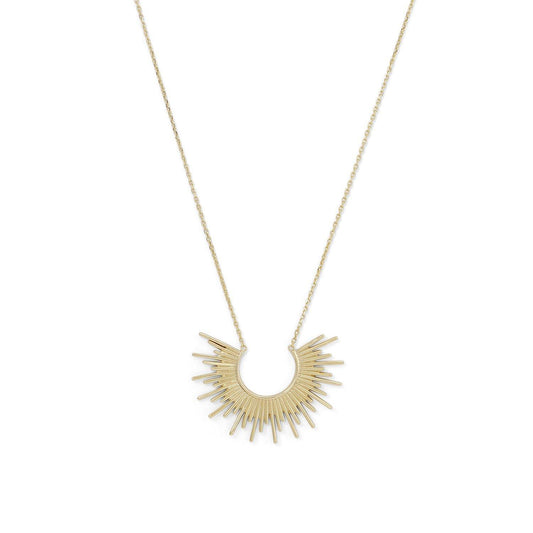 "Shine On!" 14 Karat Gold Plated Sunburst Necklace freeshipping - Higher Class Elegance