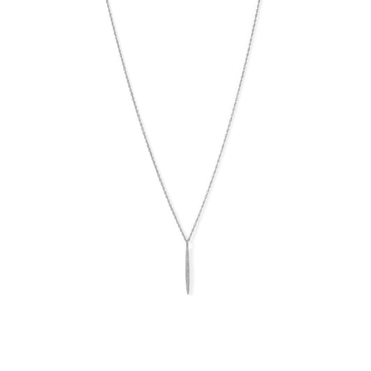 Rhodium Plated Vertical Bar Necklace with Diamonds freeshipping - Higher Class Elegance