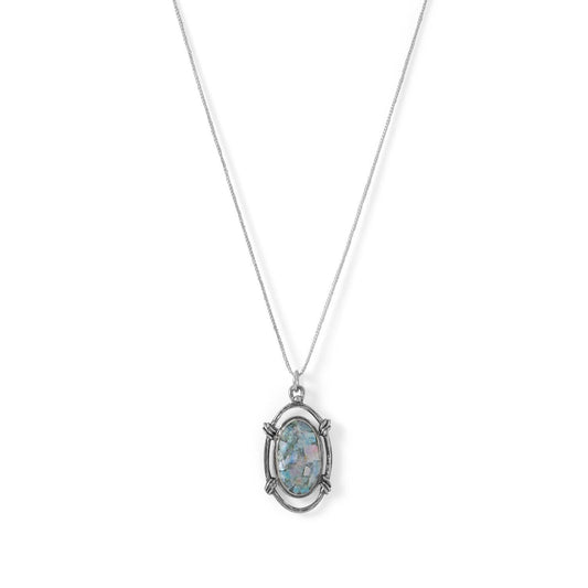 Oxidized Rope Design Ancient Roman Glass Necklace freeshipping - Higher Class Elegance