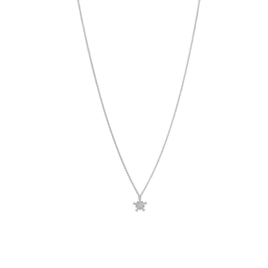 Rhodium Plated Tiny Snowflake CZ Necklace freeshipping - Higher Class Elegance