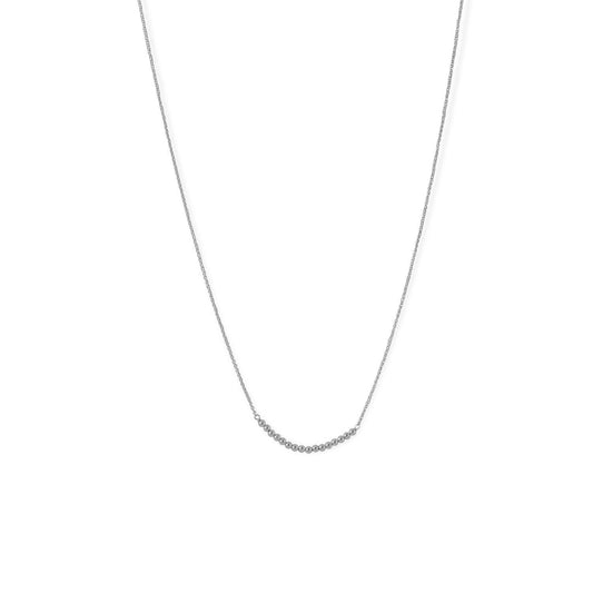 Rhodium Plated 2mm Bead Bar Necklace freeshipping - Higher Class Elegance