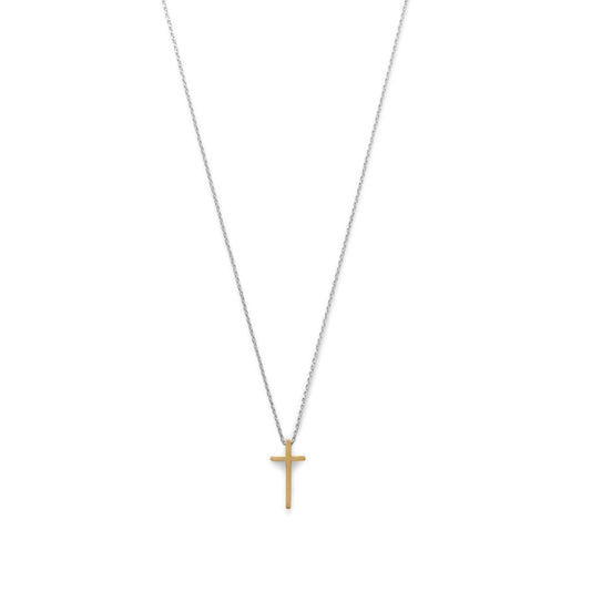 Two Tone Cross Necklace freeshipping - Higher Class Elegance