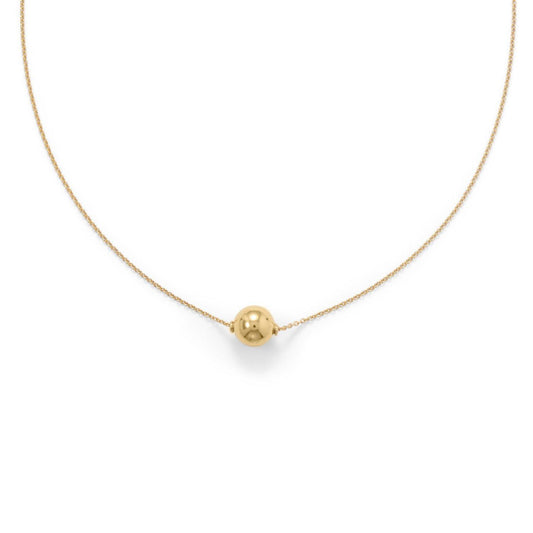 14 Karat Gold Plate Floating Bead Necklace freeshipping - Higher Class Elegance