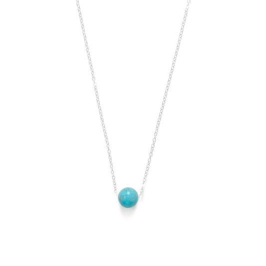 16" + 2" Floating Blue Magnesite Bead Necklace freeshipping - Higher Class Elegance