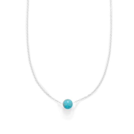 16" + 2" Floating Blue Magnesite Bead Necklace freeshipping - Higher Class Elegance