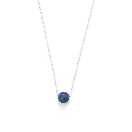 16" + 2" Floating Lapis Bead Necklace freeshipping - Higher Class Elegance