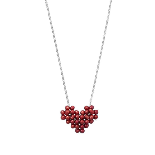 "Follow Your Heart!" Cultured Freshwater Pearl Heart Necklace freeshipping - Higher Class Elegance