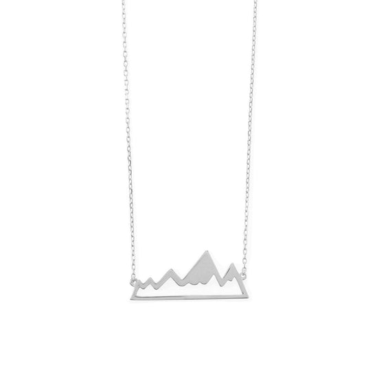 Peak of Fashion! Rhodium Plated Mountain Range Necklace freeshipping - Higher Class Elegance