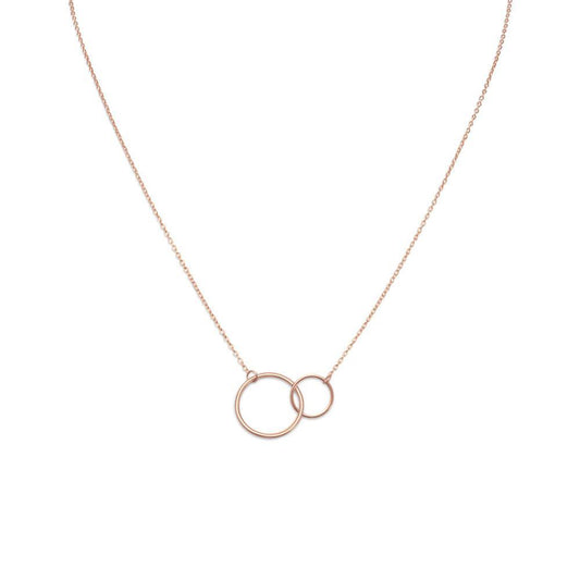 16" + 2" 14 Karat Rose Gold Plated Circle Link Necklace freeshipping - Higher Class Elegance