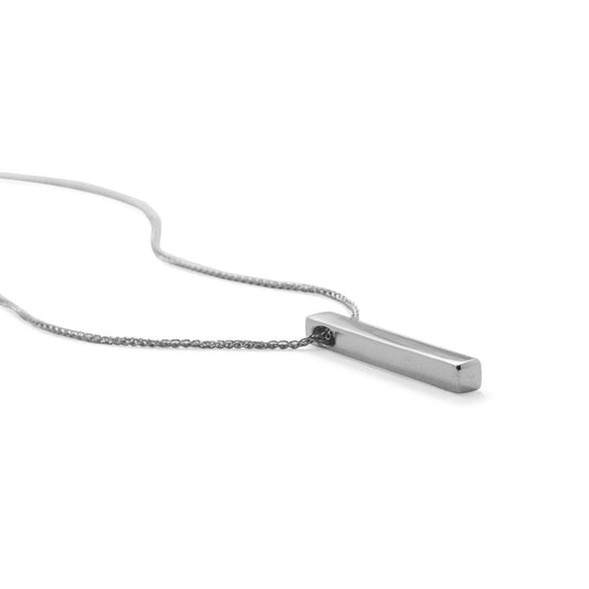 Four Sided Rhodium Plated Vertical Bar Drop Necklace freeshipping - Higher Class Elegance