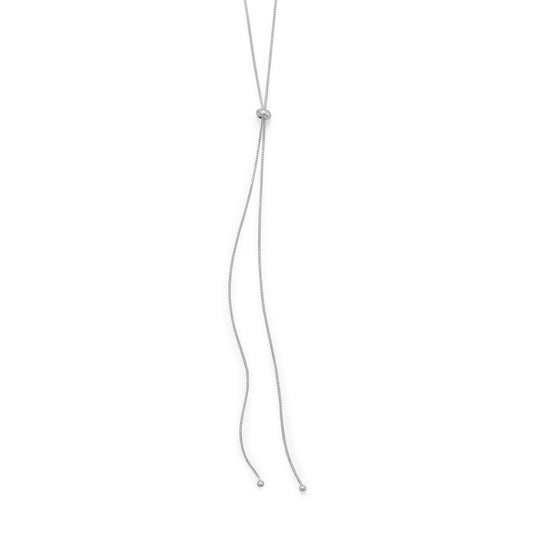 Adjustable 31" Box Chain Lariat Necklace freeshipping - Higher Class Elegance