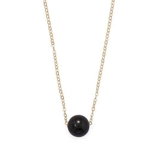 16" + 2" Gold Filled Black Onyx Necklace freeshipping - Higher Class Elegance