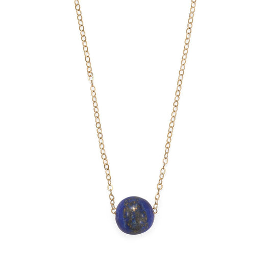 16" + 2" Gold Filled Lapis Necklace freeshipping - Higher Class Elegance