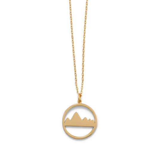 Peak of Fashion! 16" + 2" Gold Plated Mountain Range Necklace freeshipping - Higher Class Elegance