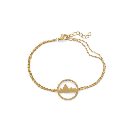 Peak of Fashion! 6.5"+1 Gold Plated Mountain Range Bracelet freeshipping - Higher Class Elegance