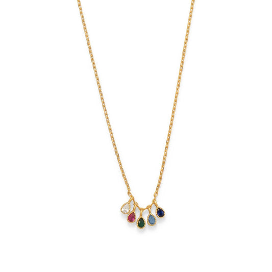 16"+2" 14 Karat Gold Plated Multi Color CZ Necklace freeshipping - Higher Class Elegance