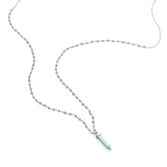 40 " Apatite and Amazonite Necklace freeshipping - Higher Class Elegance