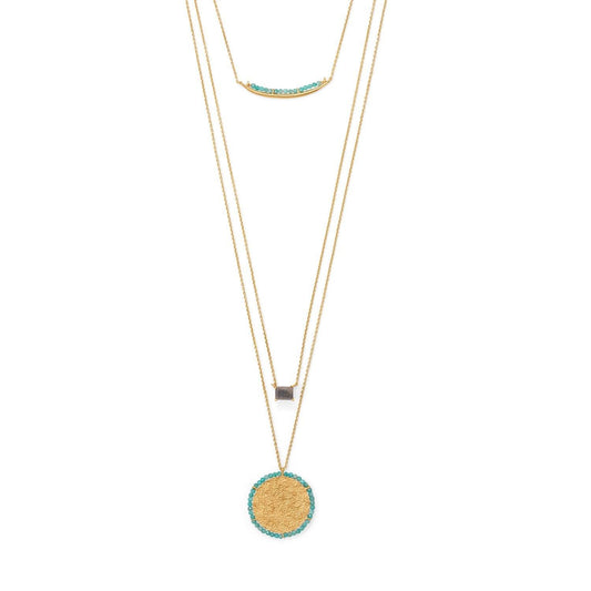17"/30" 3 Strand Amazonite and Labradorite Necklace freeshipping - Higher Class Elegance