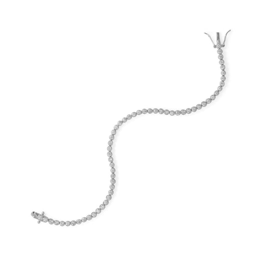 8" Rhodium Plated 2mm Round CZ Tennis Bracelet freeshipping - Higher Class Elegance