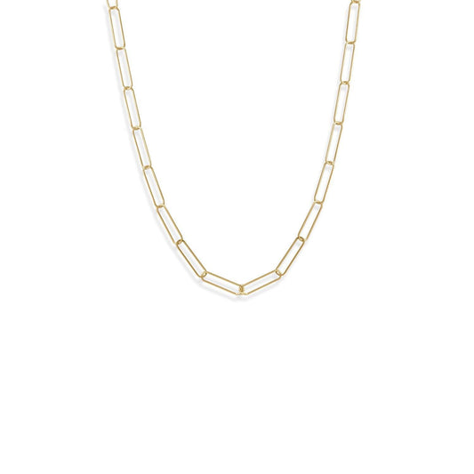 21" 14 Karat Gold Plated Paperclip Chain Necklace freeshipping - Higher Class Elegance