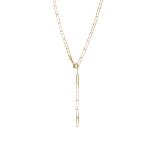 21" 14 Karat Gold Plated Paperclip Chain Necklace freeshipping - Higher Class Elegance