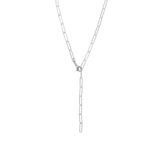 21" Rhodium Plated Paperclip Chain Necklace freeshipping - Higher Class Elegance