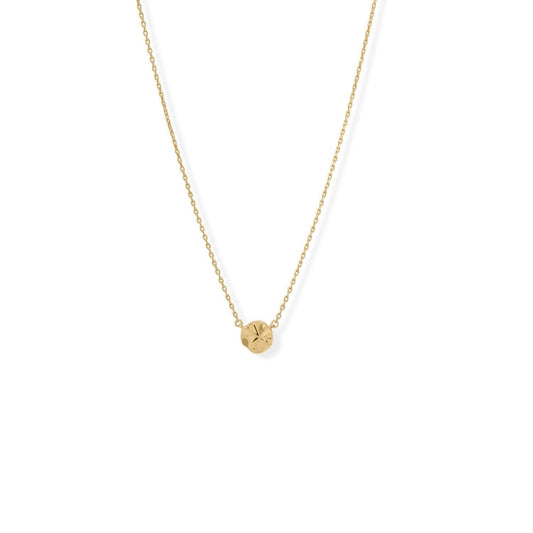 16" + 2" 14 Karat Gold Plated Wavy Disc Necklace freeshipping - Higher Class Elegance