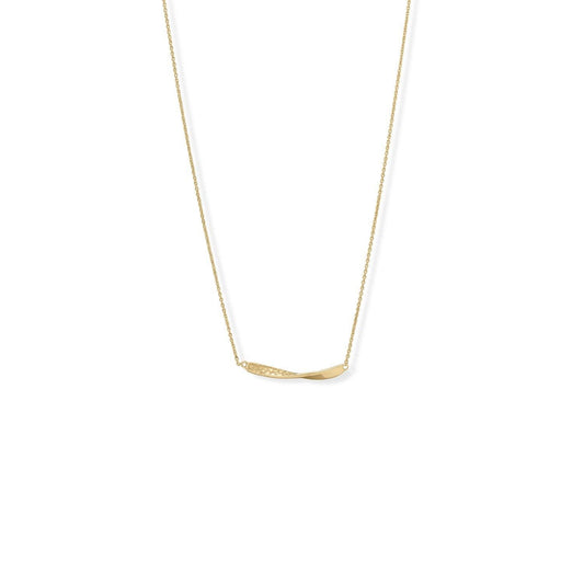 16" + 2" 1/2 Twist Textured Bar Necklace freeshipping - Higher Class Elegance