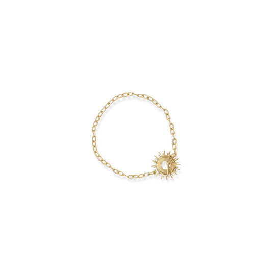 Shine On! 7.5" 14 Karat Gold Plated Sunburst Toggle Bracelet freeshipping - Higher Class Elegance