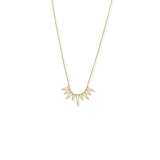 Rise and Shine! 16" + 2" 14 Karat Gold Plated Beaded Sun Necklace freeshipping - Higher Class Elegance