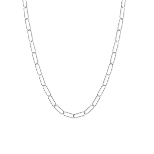 18" Rhodium Plated Paperclip Necklace freeshipping - Higher Class Elegance