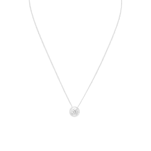 16" Necklace with 6mm Bezel Set CZ freeshipping - Higher Class Elegance