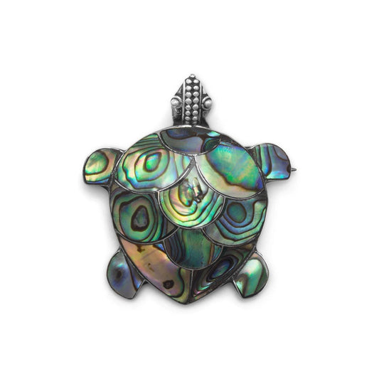 Paua Shell Turtle Pin/Pendant freeshipping - Higher Class Elegance