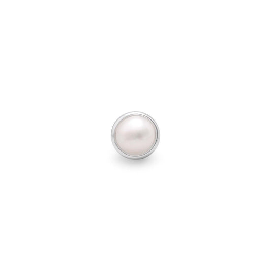 6mm White Cultured Freshwater Pearl Slide freeshipping - Higher Class Elegance