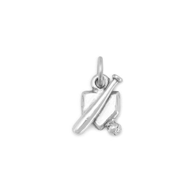 Home Plate with Bat and Ball Charm freeshipping - Higher Class Elegance