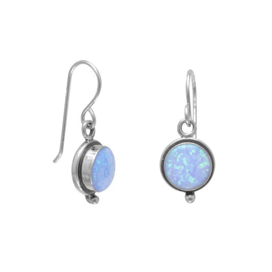 Synthetic Blue Opal French Wire Earrings freeshipping - Higher Class Elegance