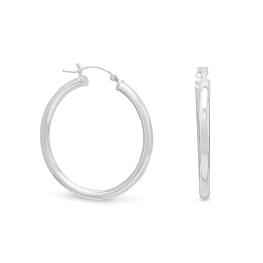 3mm x 35mm Hoop Earrings with Click freeshipping - Higher Class Elegance