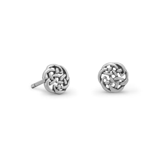 Small Oxidized Celtic Post Earrings freeshipping - Higher Class Elegance