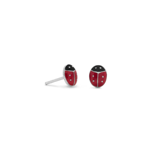 Enamel Ladybug Post Earrings freeshipping - Higher Class Elegance