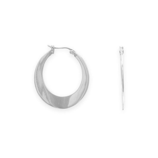 Polished Flat Hoop Earrings freeshipping - Higher Class Elegance
