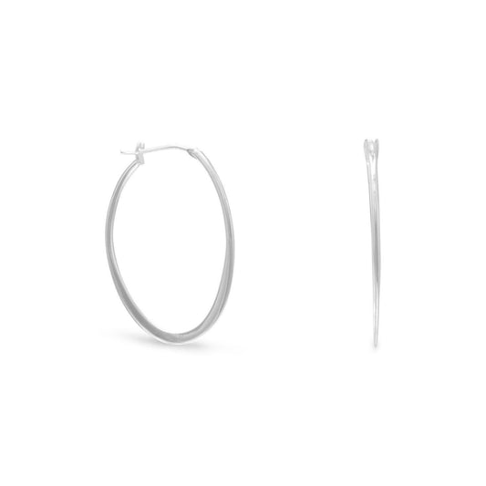 Graduated Flat Oval Hoop Earrings freeshipping - Higher Class Elegance
