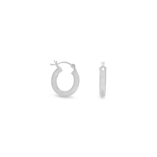 3mm x 15mm Round Hoop Earrings with Click Closure freeshipping - Higher Class Elegance