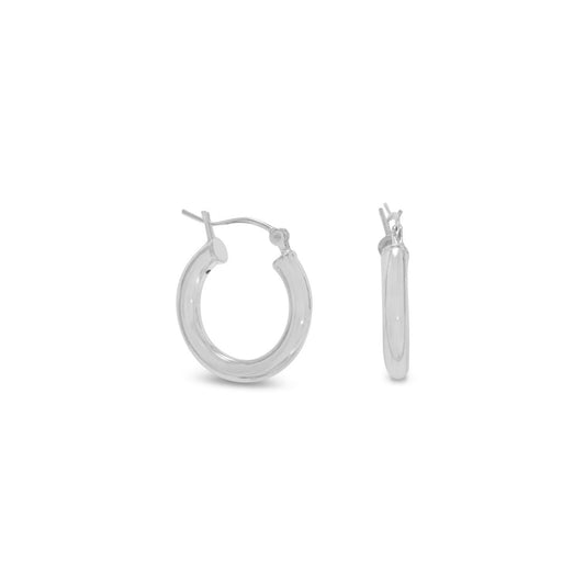 3mm x 18mm Hoop Earrings with Click Closure freeshipping - Higher Class Elegance