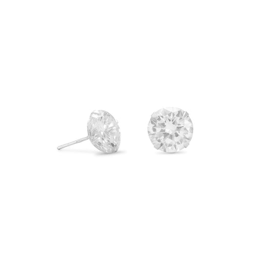 10mm Clear CZ Stud Earrings freeshipping - Higher Class Elegance