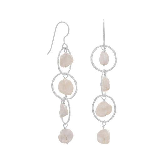 Open Circle Keshi Drop French Wire Earrings freeshipping - Higher Class Elegance