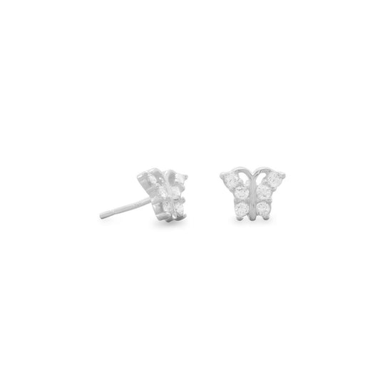 CZ Butterfly Stud Earrings freeshipping - Higher Class Elegance