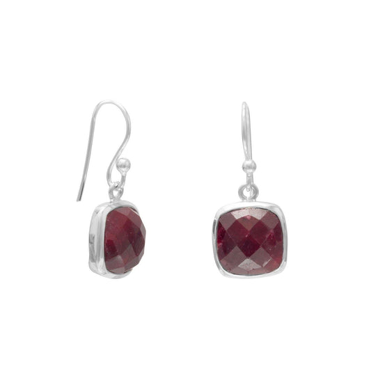Square Faceted Corundum Earrings freeshipping - Higher Class Elegance