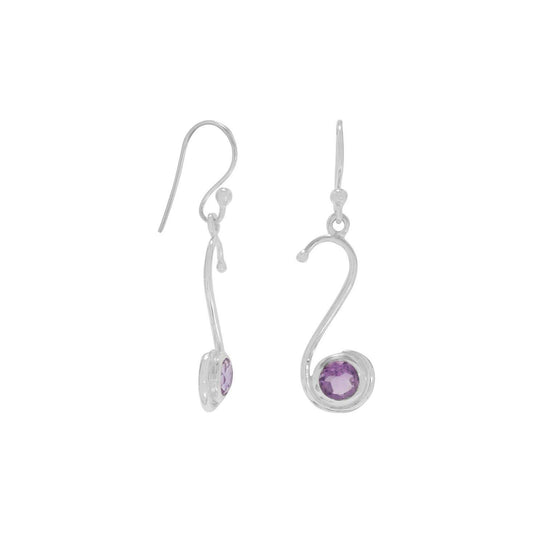 S Design Amethyst Earrings freeshipping - Higher Class Elegance